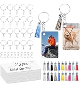 LIZOIDZSM 240 Pcs metal Sublimation Keychain Blanks Bulk,Sublimation Ornament Blanks,Double Sided...