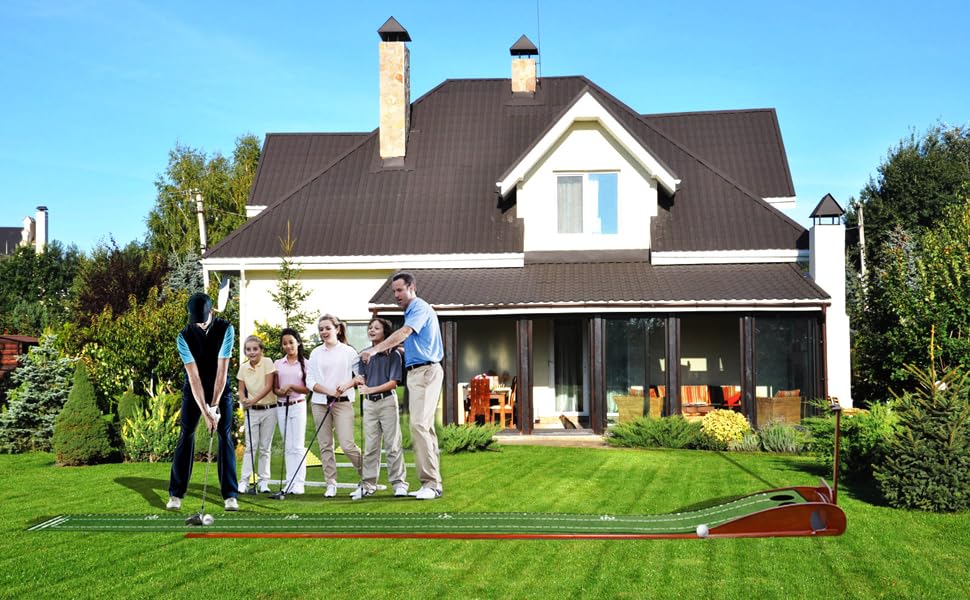 golf putting green with ball return