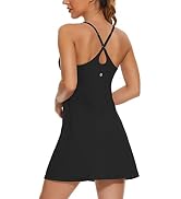 Desol Athletic Dress for Women Square Neck Sleeveless Built in Shorts with Pockets Tennis Dress G...