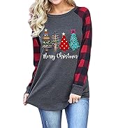 Womens Christmas Shirt Long Sleeve Xmas Tee Tops This is My Christmas Movies Watching Pliad Sleev...