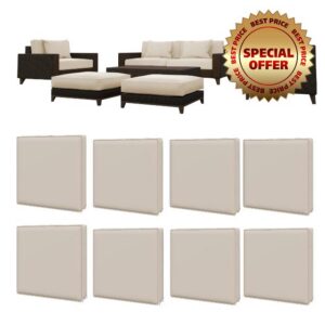 ELFWARRIOR Outdoor 8Pcs Patio Cushion Covers Replacement