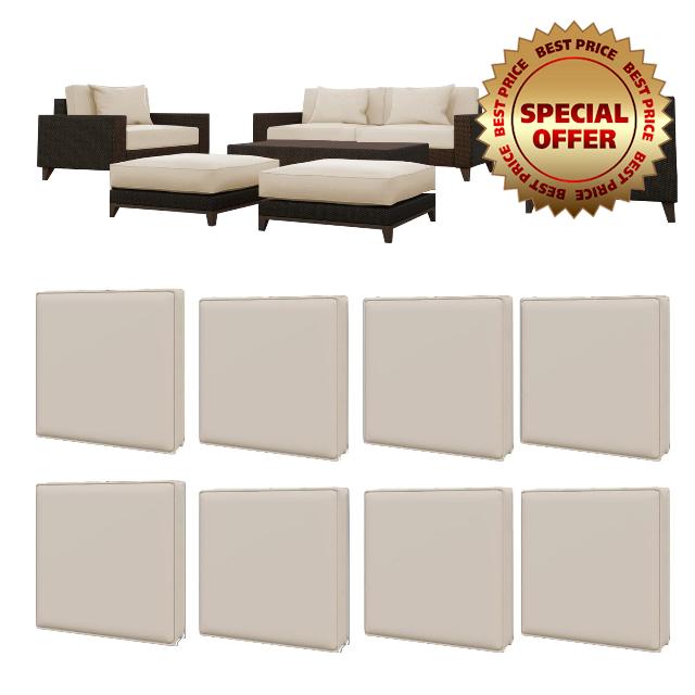 ELFWARRIOR Outdoor 8Pcs Patio Cushion Covers Replacement