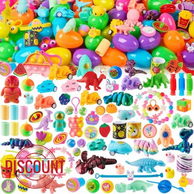 JOYIN 200Pcs Prefilled Easter Eggs with Assorted Toys