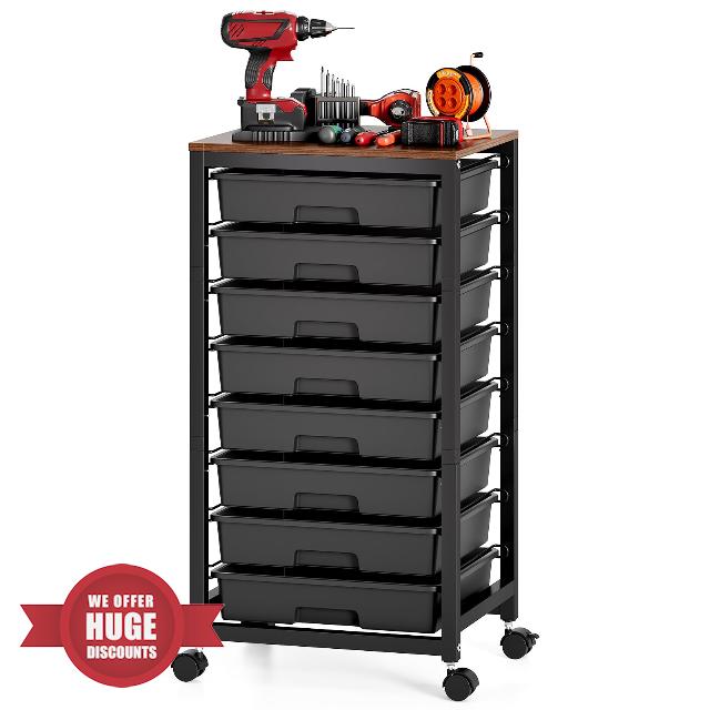 SYKIARIOL Rolling Storage Cart with Drawers