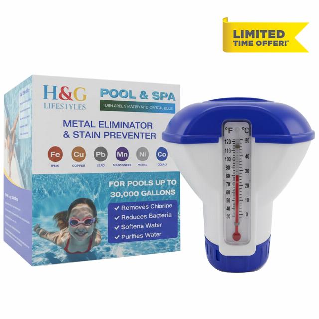 H&G Lifestyles Floating Metal Eliminator & Stain Preventer for Pool & Spa | Heavy Metal Remover for Iron