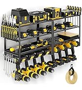 POKIPO Power Tool Organizer Wall Mount, Heavy Duty Drill Holder, Garage Tool Organizer and Storag...