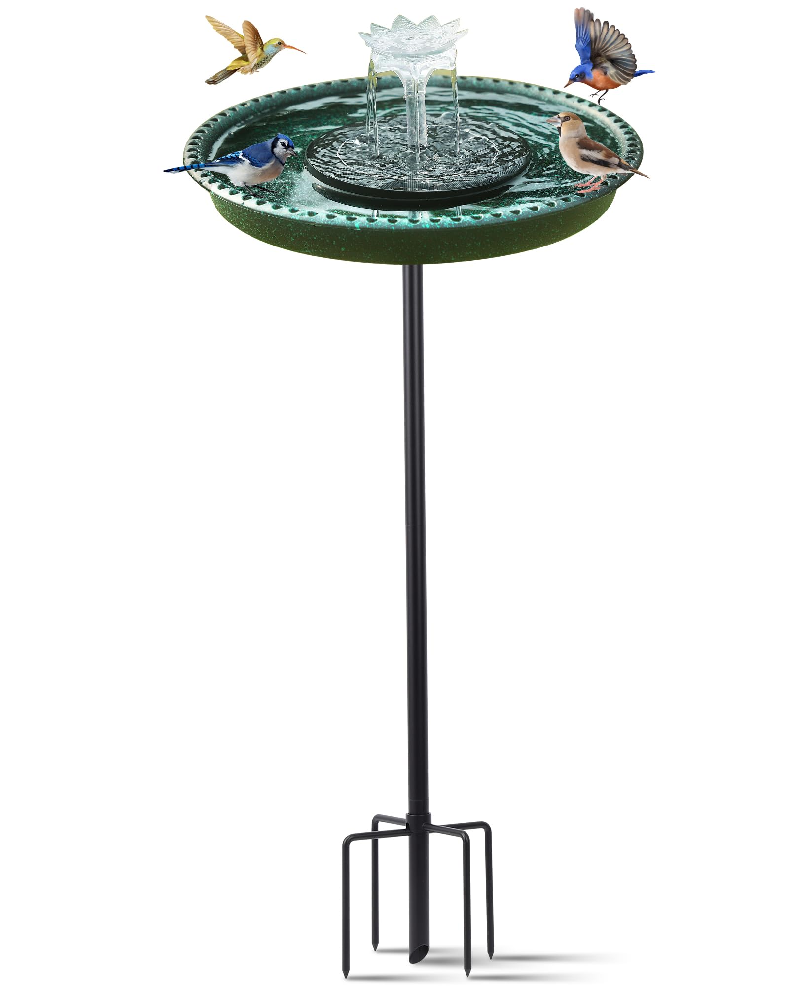 Yiabivo Solar Powered Bird Bath with Fountains for Hummingbirds