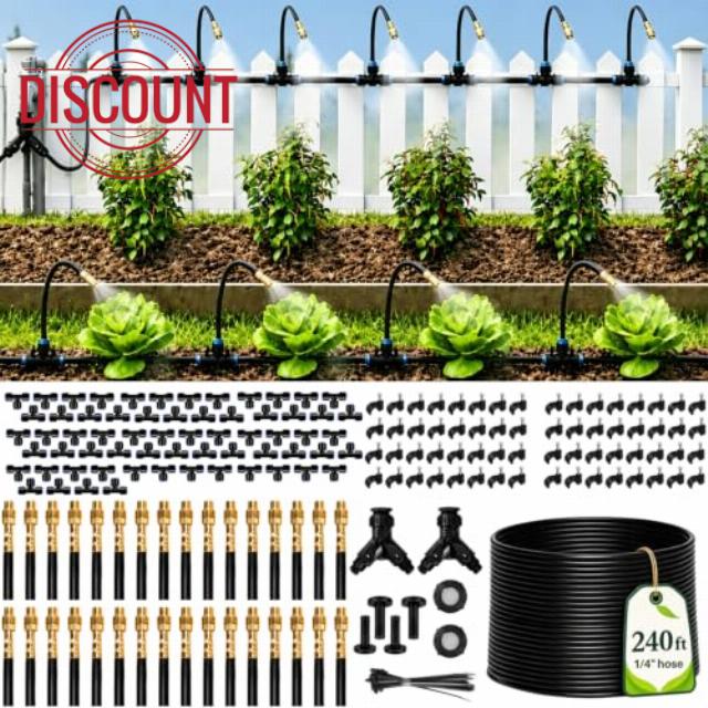 240Ft 1/4" Drip Irrigation System