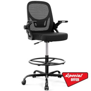 Alolo 450lbs Drafting Chair Tall Office Chair for Standing Desk with Flip-up Armrests
