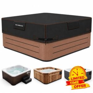 NEVERLAND Hot Tub Cover 85x85 Inch Heavy Duty UV Protection Cover for SPA | 600D SPA Cover with Waterproof Zipper Fits 7 ft Square Spas