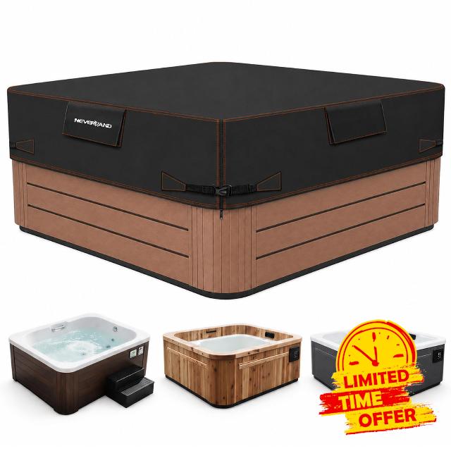 NEVERLAND Hot Tub Cover with Four Air Vents - Outdoor SPA Covers 85 x 85 inch Fit 7ft x 7 ft or 84 x 84 or 83 x 83 or 82 x 82 Square SPA