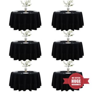 Black Round Tablecloths 6-Pack