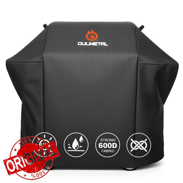 QuliMetal 58 Inch BBQ Gas Grill Cover for 3-5 Burners Outdoor Grill | 600D Waterproof BBQ Cover for Weber Genesis II
