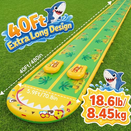 Giant Slip n Slide for Outdoor Backyard Lawn Kids Teens and Adults (Yellow&Green)