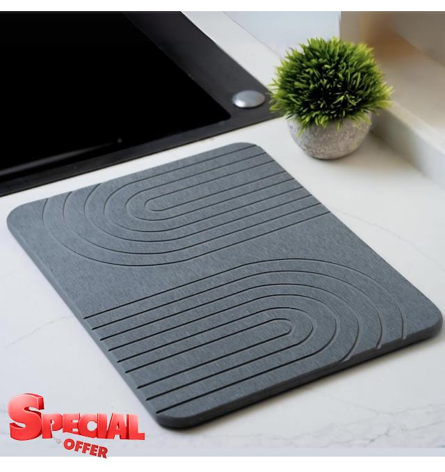 LIFSEZY- Stone Dish Drying Mat For Kitchen Counter