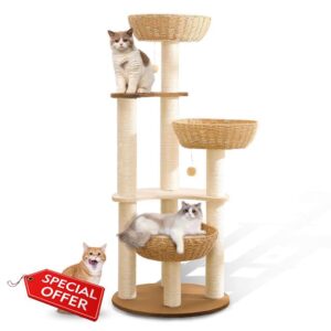 52" Modern Cat Tree Tower for Large Cats