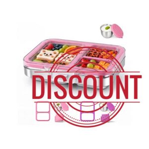 Leak-Resistant 18/8 Stainless Steel Bento Lunch Box Kids 7+ and Adults | 2 Swappable Style Accessories