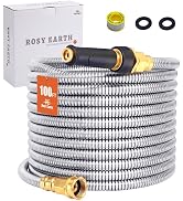 Rosy Earth Expandable Metal Garden Hose 75 FT - 304 Stainless Steel Water Hose 75 FT - Heavy Duty...