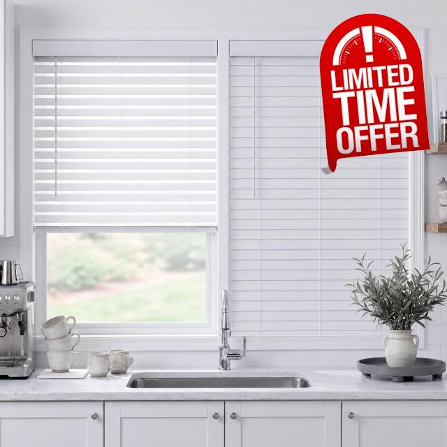 TEDNOVA 2" Cordless Faux Wood Blinds