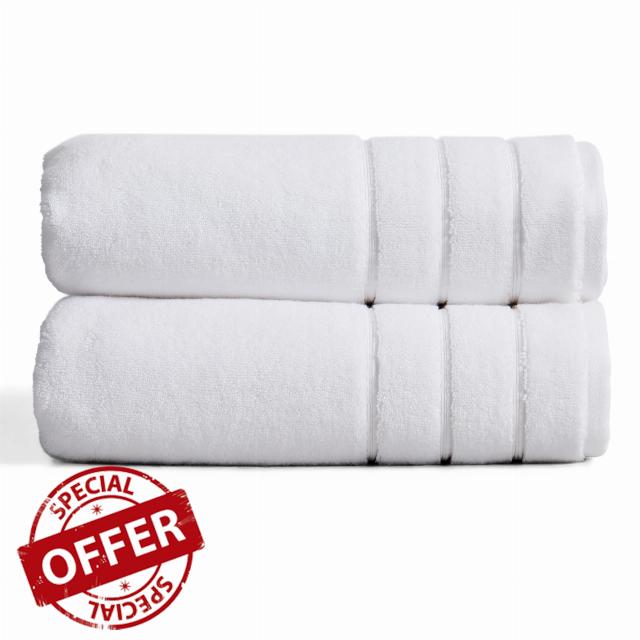 Luxury Turkish Cotton Bath Towels Set | 2-Pack | White | 100% Turkish Cotton | Premium Bath Towels | Ultra Soft Thick Plush & Highly Absorbent | Luxury Hotel & Spa Bathroom Towels