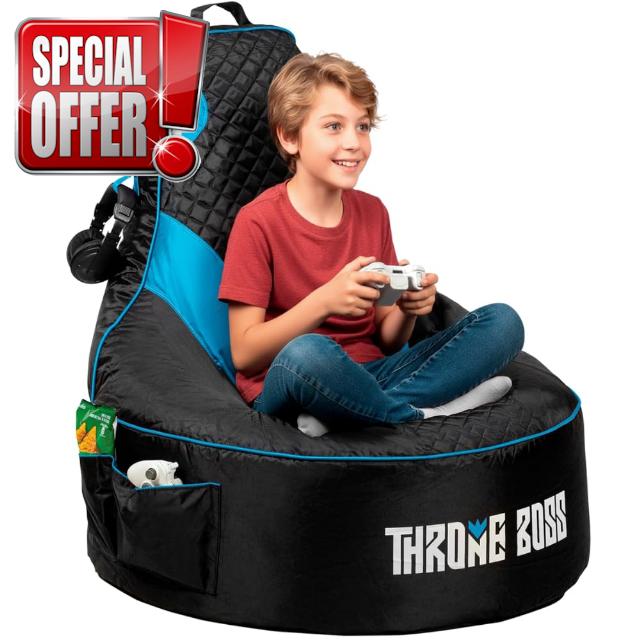 Throne Boss Gaming Bean Bag Chair Cover for Kids with High Back