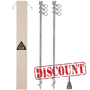 Earth Anchors - 24" Set of 2 Heavy Duty Ground Anchors - Screw in
