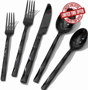 KINGSTONE Black Silverware Set