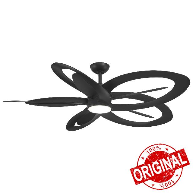 MINKA-AIRE F862L-CL Pinup 60" 10-Blade LED Ceiling Fan with Five 60" blades and Five 41" Counter Rotating Blades in Coal Black Finish with Coal Black Blades and Etched Lens