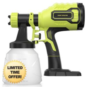 Paint Sprayer Compatible with Ryobi 18V Battery(Battery Not Included) | 1000ml/min High Flow