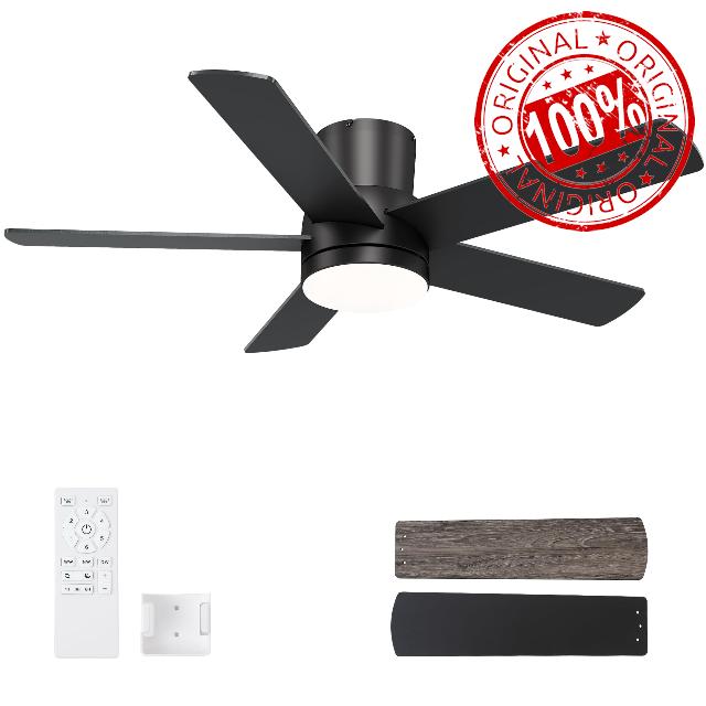 42 Inch Black Ceiling Fan with Light
