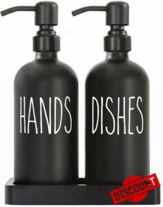 MOMEEMO Matte Black Soap Dispenser Set