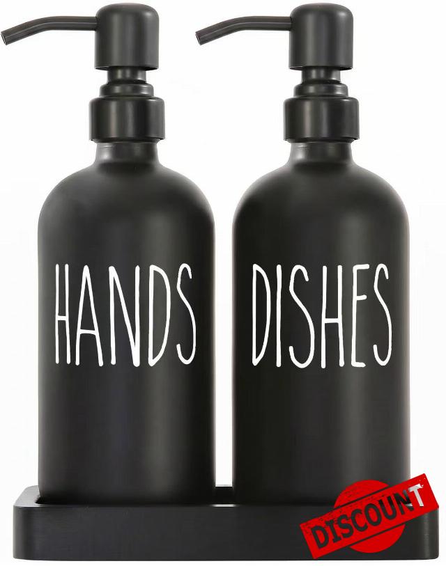 MOMEEMO Matte Black Soap Dispenser Set