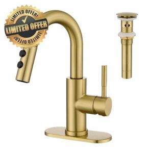 Kablle Bathroom Sink Faucet with Pull Down Sprayer