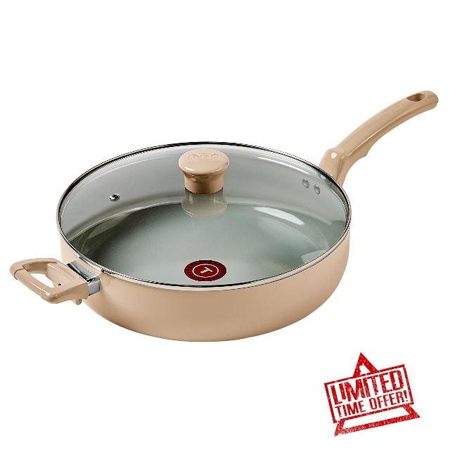 T-fal Refresh Ceramic Nonstick Ceramic Frying Pan with Lid 5 Qt