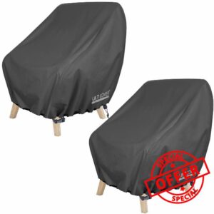 ULTCOVER Waterproof Patio Chair Cover – Outdoor Lounge Deep Seat Single Lawn Chair Cover 2 Pack Fits Up to 28W x 30D x 32H inches