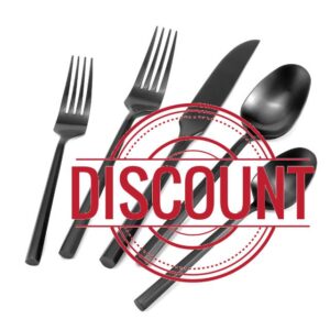 DEACORY Silverware Set Flatware Set Matte Black Cutlery Set Brushed Finished Hexagon Handle Heavy Stainless Steel 20 Pieces Dishwasher Safe Service for 4