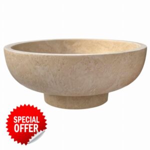 OAKOA Modern Fruit Bowl for Kitchen Counters - Large Decorative Bowl for Home Decor- Key Bowl for Entryway Table - Pedestal Bowl - Stone Bowl