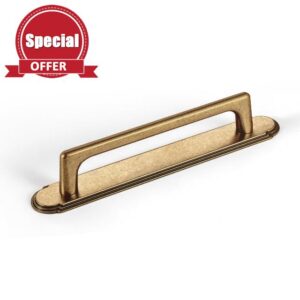 Goo-Ki Antique Brass Cabinet Pulls with Backplate