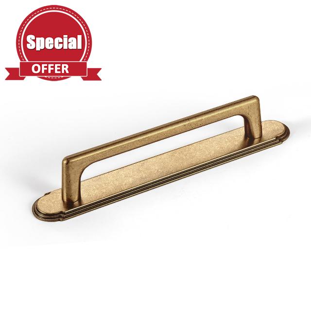 Goo-Ki Antique Brass Cabinet Pulls with Backplate