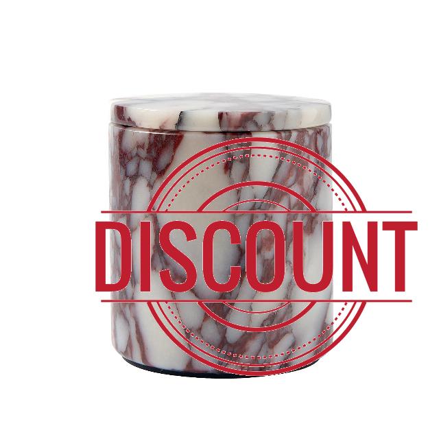 Luxury Natural Calacatta Viola Marble Qtip Holder with Lid – 3.9 Inch Round