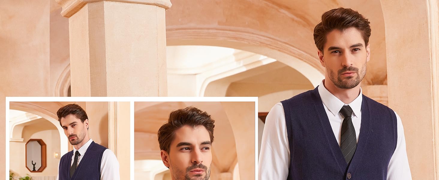 men wool vest cardigan1