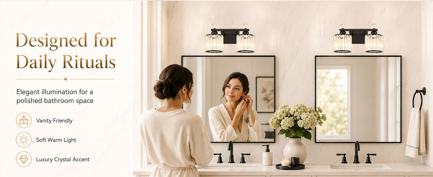 2 black bathroom vanity light