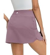 M MAELREG Womens Tennis Skirt High Waisted Athletic Mini Lined A Line Skort with 3 Pockets Nylon ...