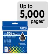 Brother Genuine LC506XLY Yellow High Yield Ink: Up to 1,500 pages*