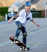 Besmall Adjustable Skateboard Skate Helmet with Protective Gear Knee Pads Elbow Pads Wrist Pads f...