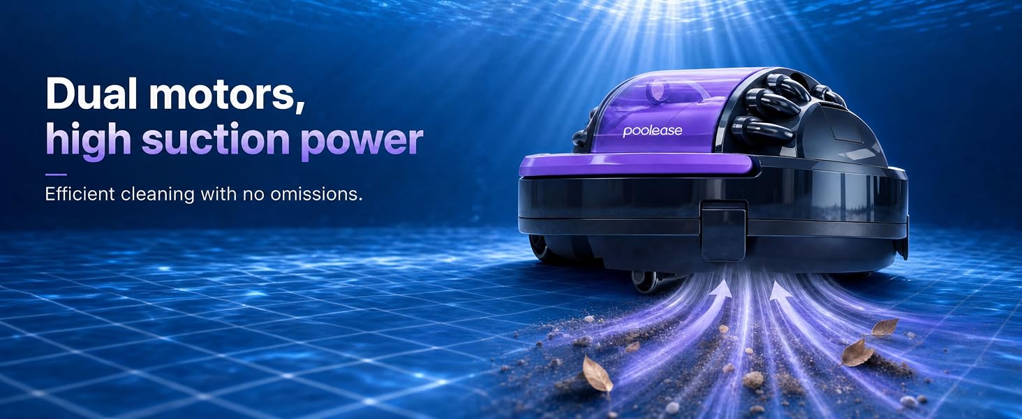 100-Min Runtime, Pool Vacuum Automatic Self-Parking, Easy Debris Removal