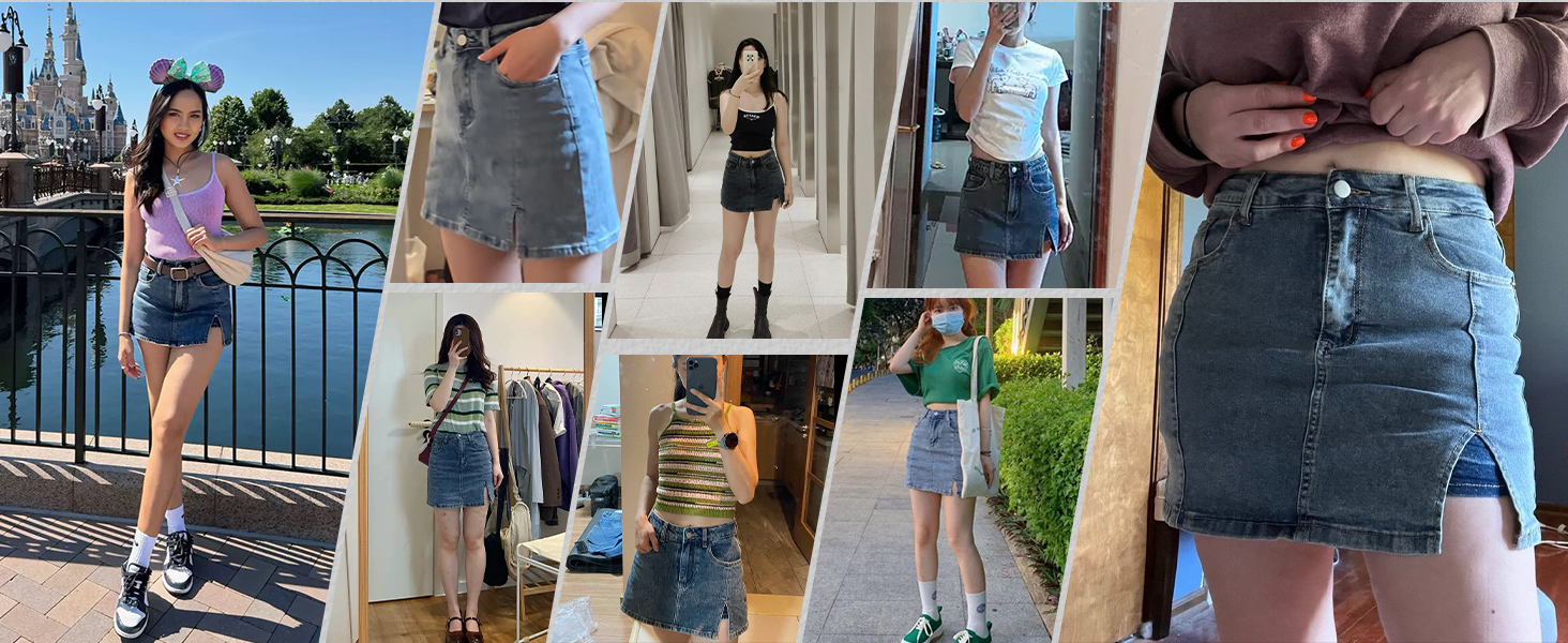 denim skort for women