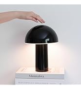 Brightech Mushroom Table Lamp 12.75" - Elegant Modern Glass Lamp for Bedside Tables, Nightstands,...