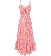 GRACE KARIN Womens Maxi Floral Sundresses Summer Beach Boho Dress Spaghetti Strap Dresses Casual ...