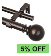 KAMANINA Double Curtain Rod 48 to 84 Inch, Blackout Double Curtain Rods for Windows Adjustable fr...